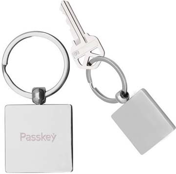 Square Metal Key Chain - 1.38" w x 1.38" h x 0.13" d